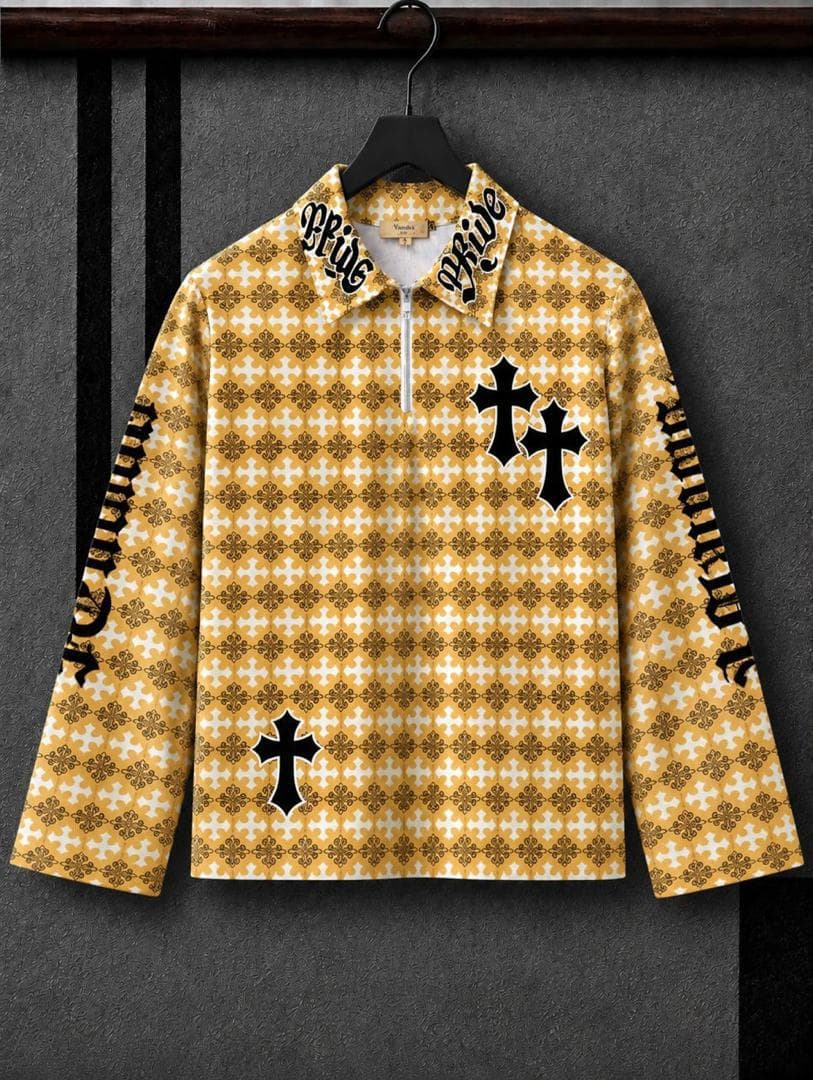 Sweatshirt Chrome Hearts Motif Croix Doré et Noir