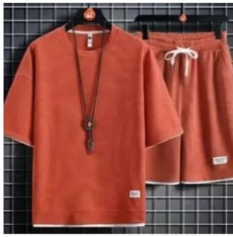 Ensemble de vêtements décontractés orange - T-shirt et short