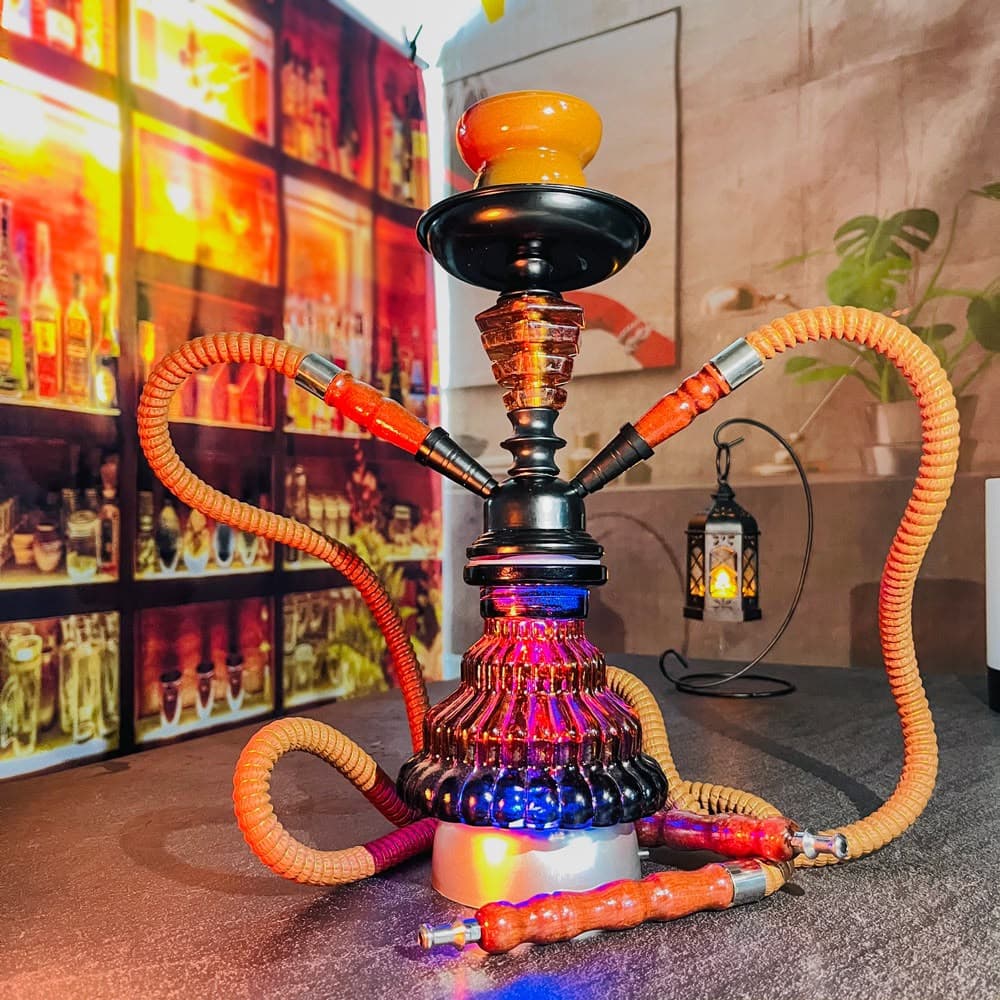 Magnifique Chicha 2 Tuyaux avec Éclairage LED - Design Moderne